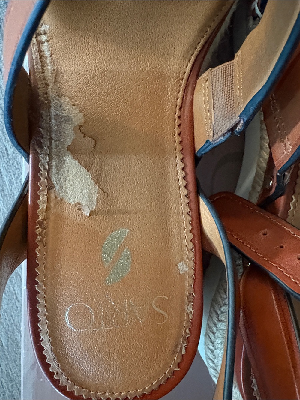 Franco Sarto Cognac Leather Espadrille Platform Sandals - Picture 5 of 14